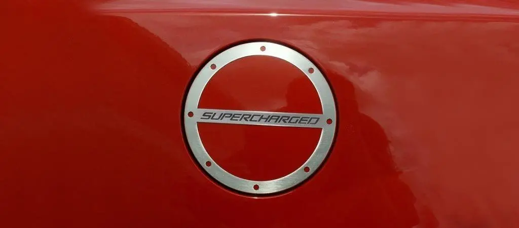 2010-2019 Camaro Gas Cap Cover Stainless Steel | "Supercharged" Script 1