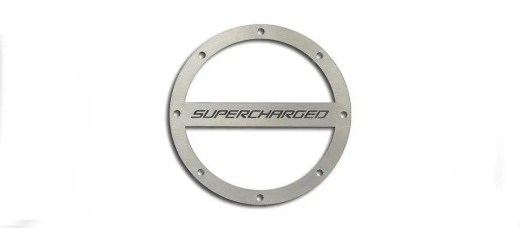 2010-2019 Camaro Gas Cap Cover Stainless Steel | "Supercharged" Script 2
