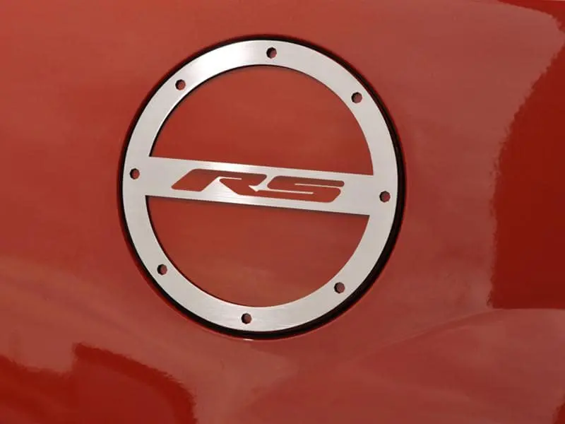 2010-2019 Camaro Rs Fuel Door Cover - Stainless Steel 1