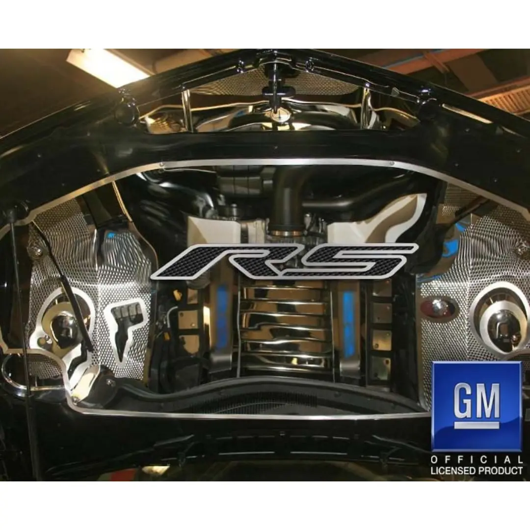2010-2019 Camaro Rs - 'Rs' Hood Emblem - Brushed Stainless Steel 1