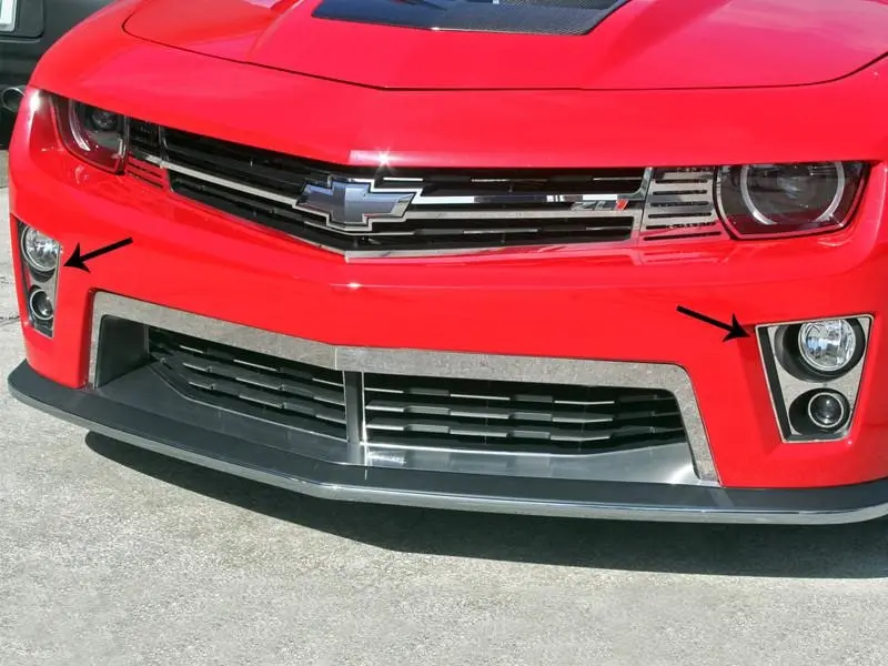 2012-2013 5Th Gen Camaro Zl1 Fog Light Trim Kit - Polished Stainless Steel 1