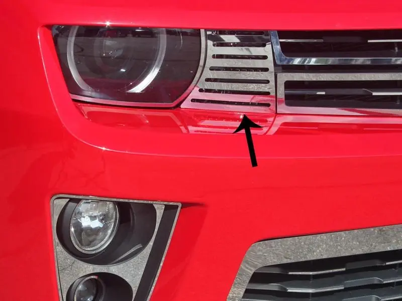 2012-2015 5Th Gen Camaro Zl1 Turn Signal Cover Front Bumper - Polished Stainless Steel 1