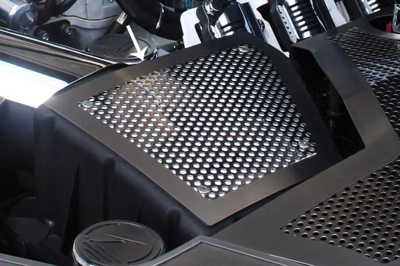 2010-2015 5Th Gen Camaro Air Box Filter Stock Cover - Polished Perforated Stainless Steel 1
