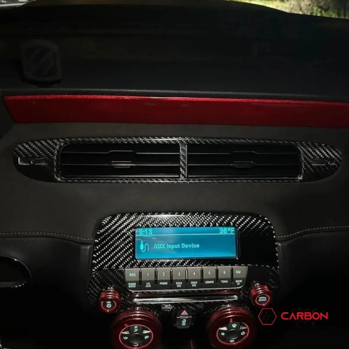 2013-2015 Chevy Camaro Carbon Fiber Dash Ac Vent Trim Cover 1