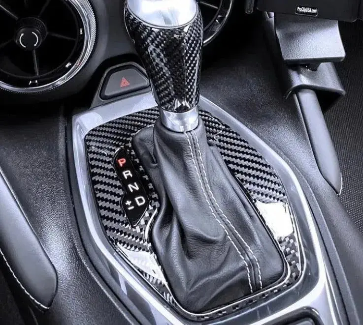 2016-2024 Camaro Real Carbon Fiber Gear Shift Trim Overlay 1