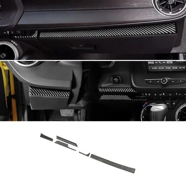 2016-2024 Camaro Real Carbon Fiber Lower Dashboard Overlay 1