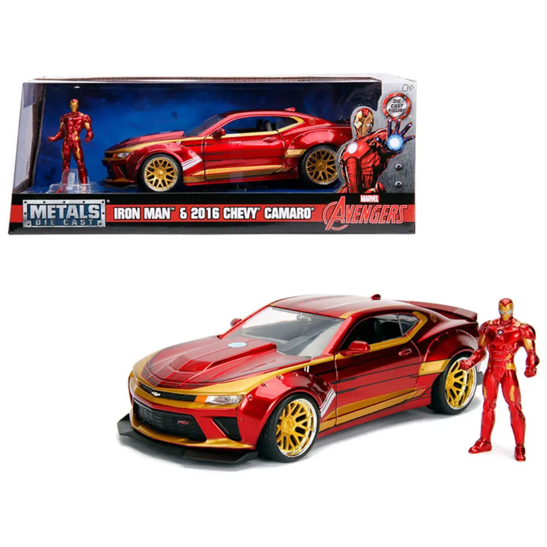 2016 Camaro With Iron Man Diecast Figure "Marvel" Series 1/24 Diecast 1