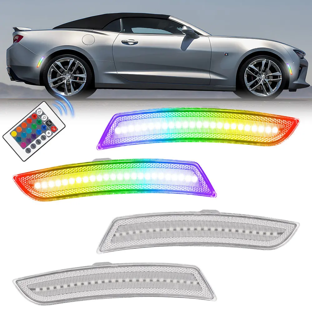 2016-2025 Chevrolet Camaro Rgb Clear Led Side Markers 1