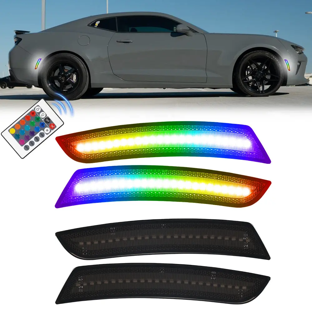 2016-2025 Chevrolet Camaro Rgb Smoked Led Side Markers 1