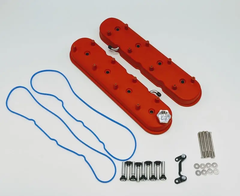 Granatelli Motor Sports 1998-2024 Chevrolet Camaro 4Th-6Th Gen Granatelli Gm Ls Tall Valve Cover W Integral Angled Coil Mounts Red Wrinkle (Pair) 1