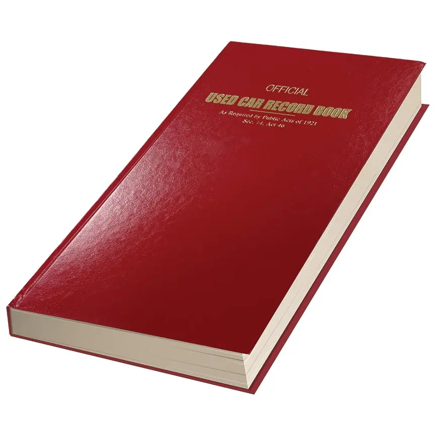 Used Car Record Book (Police Book) - Hardcover Transaction Log For Dealerships - 8-3/4" × 13-1/2" Black Ink Book With 256 Pages, 3 Forms Per Page (Total Of 768 Vehicle Records) 1