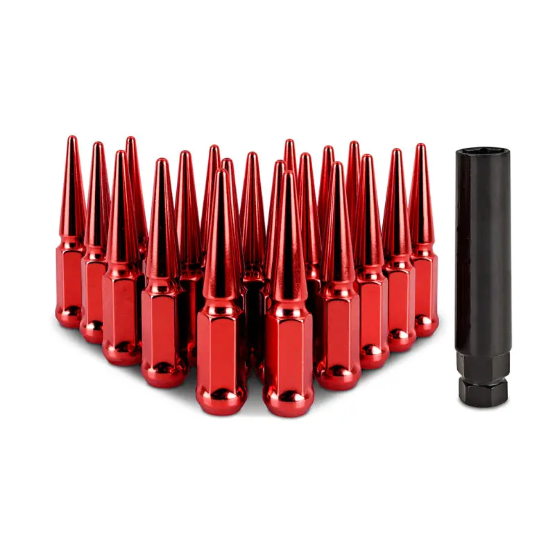 Mishimoto 1982-2002 Chevrolet Camaro 3Rd-4Th Gen 3Rd- Steel Spiked Lug Nuts M12x1.5 20Pc Set Red 1