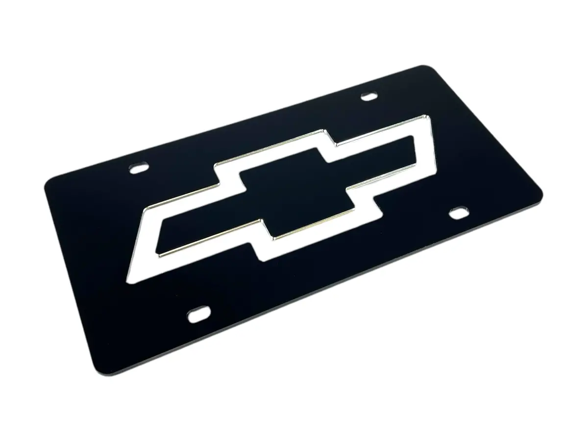 Chevrolet Mirror Bowtie Acrylic License Plate 1