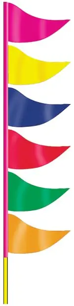 Ground Pennants For Car Shows & Automotive Event Decor – Plasticloth Triangle Flags With 6' Fiberglass Pole – Outdoor Festival, Parade & Fourth Of July Decorations – Car Lot Banner Flags, Motorsport Event Accessories 1