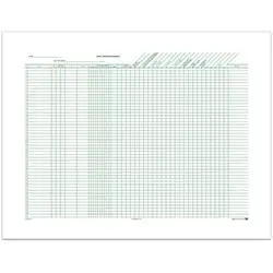 Padded Route Sheets For Automotive Repair Tracking - Large 22" X 17" Size 50# White Paper Pad - 50 Lines/Sheet (Green Print) For Daily Progress Monitoring And Record-Keeping 1