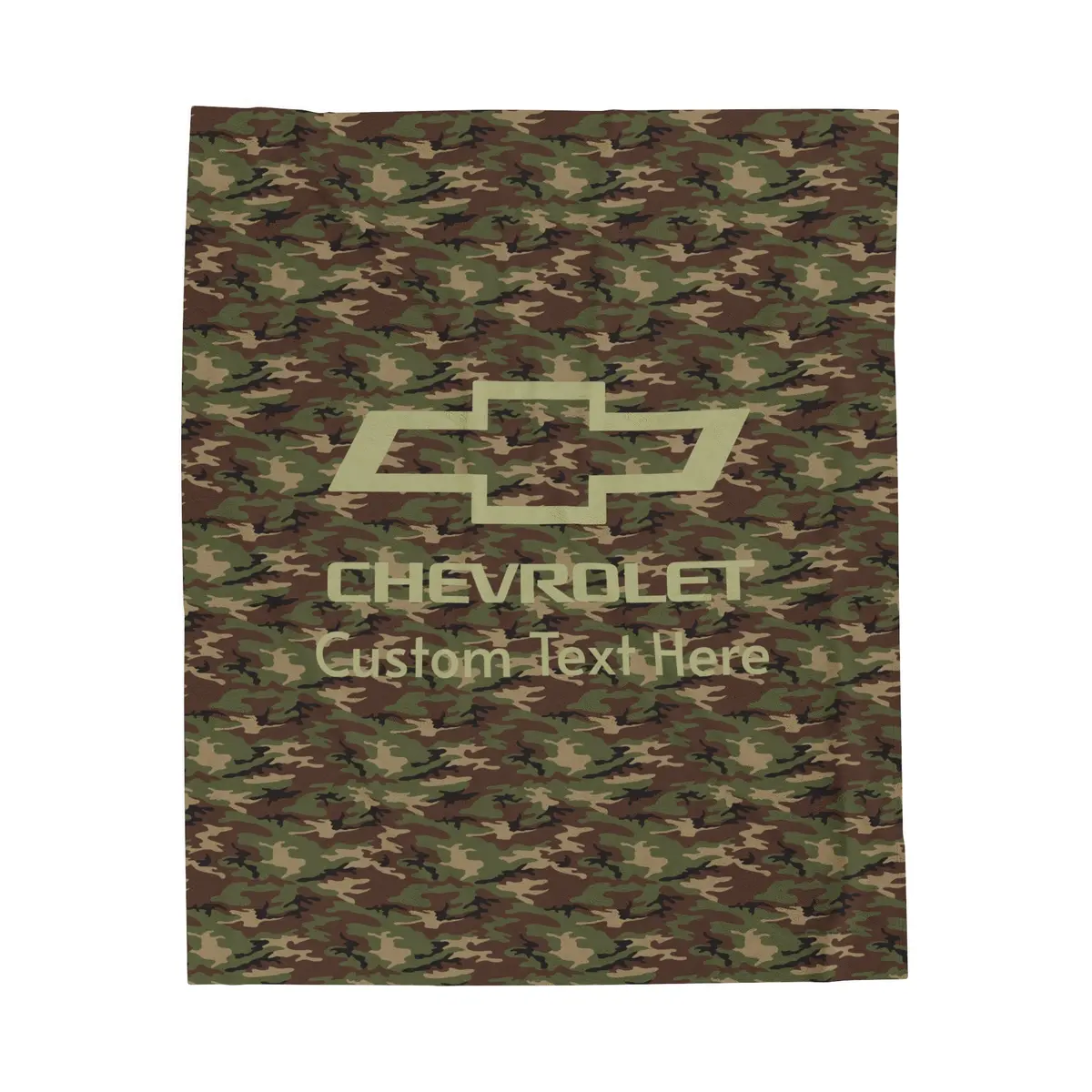 Personalized Chevrolet Bowtie Camo Velveteen Plush Blanket 1