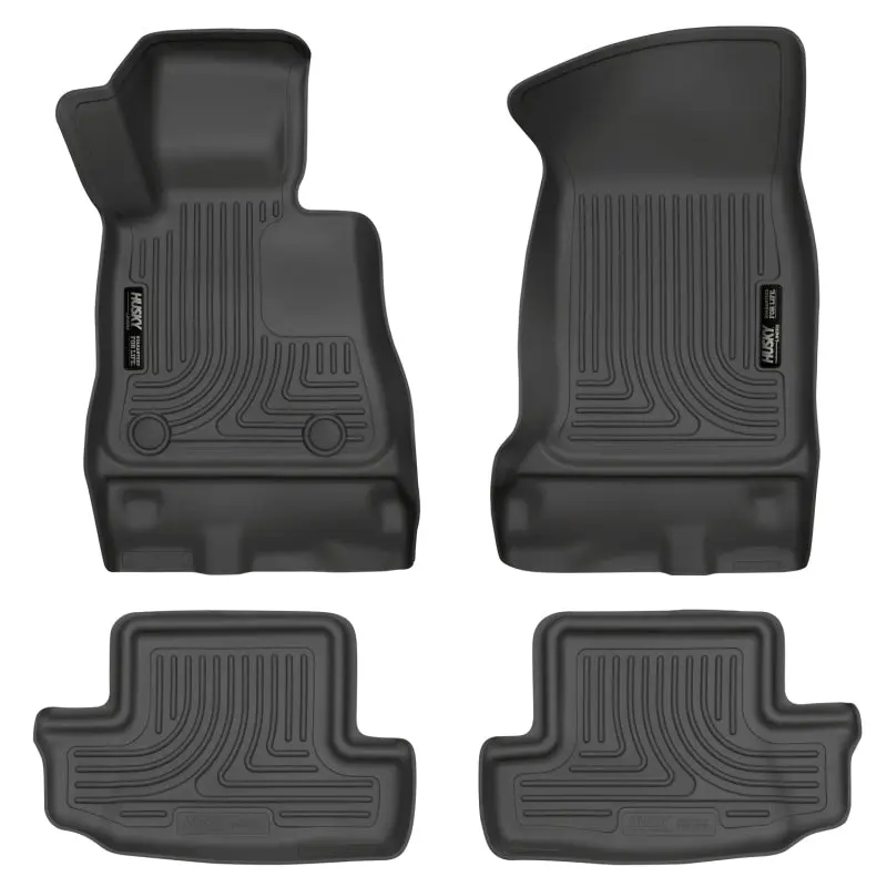 Husky Liners 2016-2024 Chevrolet Camaro 6Th Gen Weatherbeater Front And Second Row Black Floor Liners 1