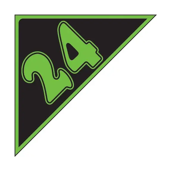 Green On Black Year Angle Window Stickers - Durable, Weatherproof Vinyl With Easy On/Off Adhesive - Back Slit For Seamless Installation - 11"× 11" 1