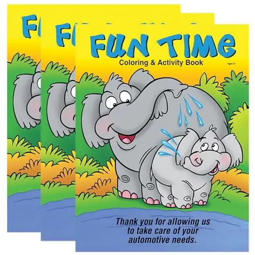 Fun Time Children's Coloring Book For Automotive Dealerships - 8" X 10.5" Durable 16-Page Book With 4 Unique Car-Themed Designs For Kids 4