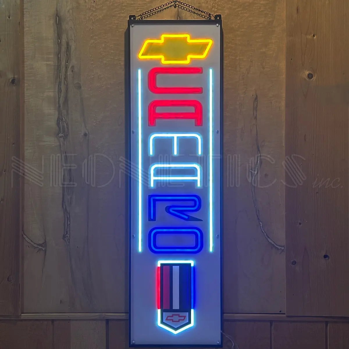 Camaro Vertical Led Flex-Neon Sign In Steel Can 1