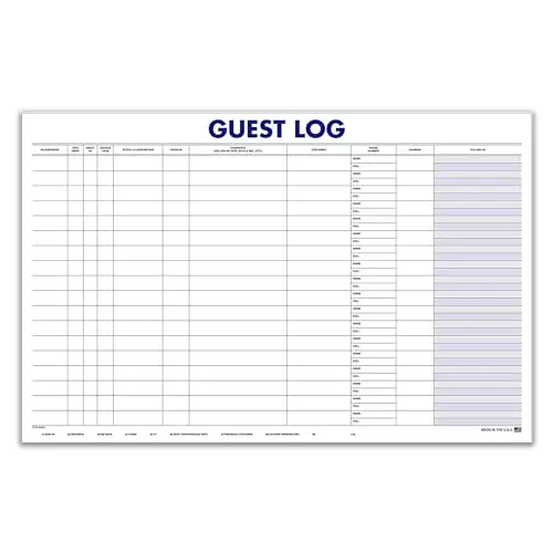 Professional Guest Log Book - Efficiently Track Potential Customers And Follow-Up - Ideal For Automotive Dealerships, Repair Shops, And Service Centers - 17" × 11" - 100 Sheets Per Pad 1