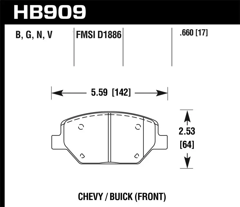 Hawk Performance 2018-2018 Chevrolet Camaro 6Th Gen Hawk Lts Street Front Brake Pads 1