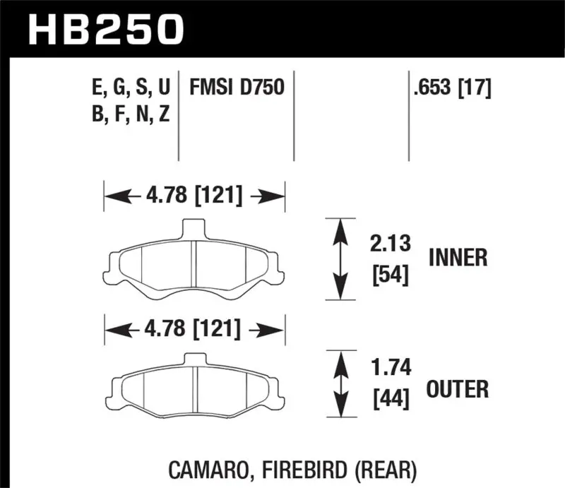 Hawk Performance 1998-2002 Chevrolet Camaro 4Th Gen Hawk Ss Z28 Firebird Ht-10 Race Rear Brake Pads 1
