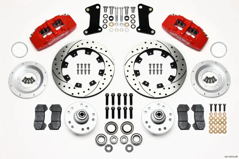 Wilwood 1967-1969 Chevrolet Camaro 1St Gen Dynapro 6 Front Hub Kit 12.19In Drilled Red (*Line Kit Needed*) 1