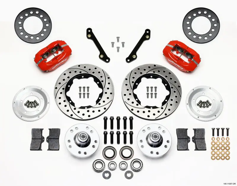 Wilwood 1970-1978 Chevrolet Camaro 2Nd Gen Forged Dynalite Front Kit 11.00In Drilled Red 1