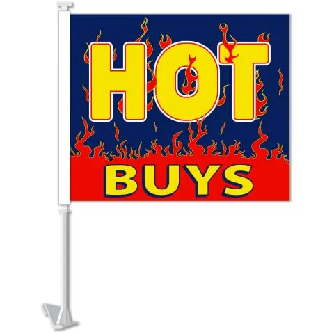 Heavy-Duty Clip-On Car Window Flag – USA Design for Antenna-Free Vehicles – 11" × 13" Single-Sided Flag with 19" Pole - Image 5