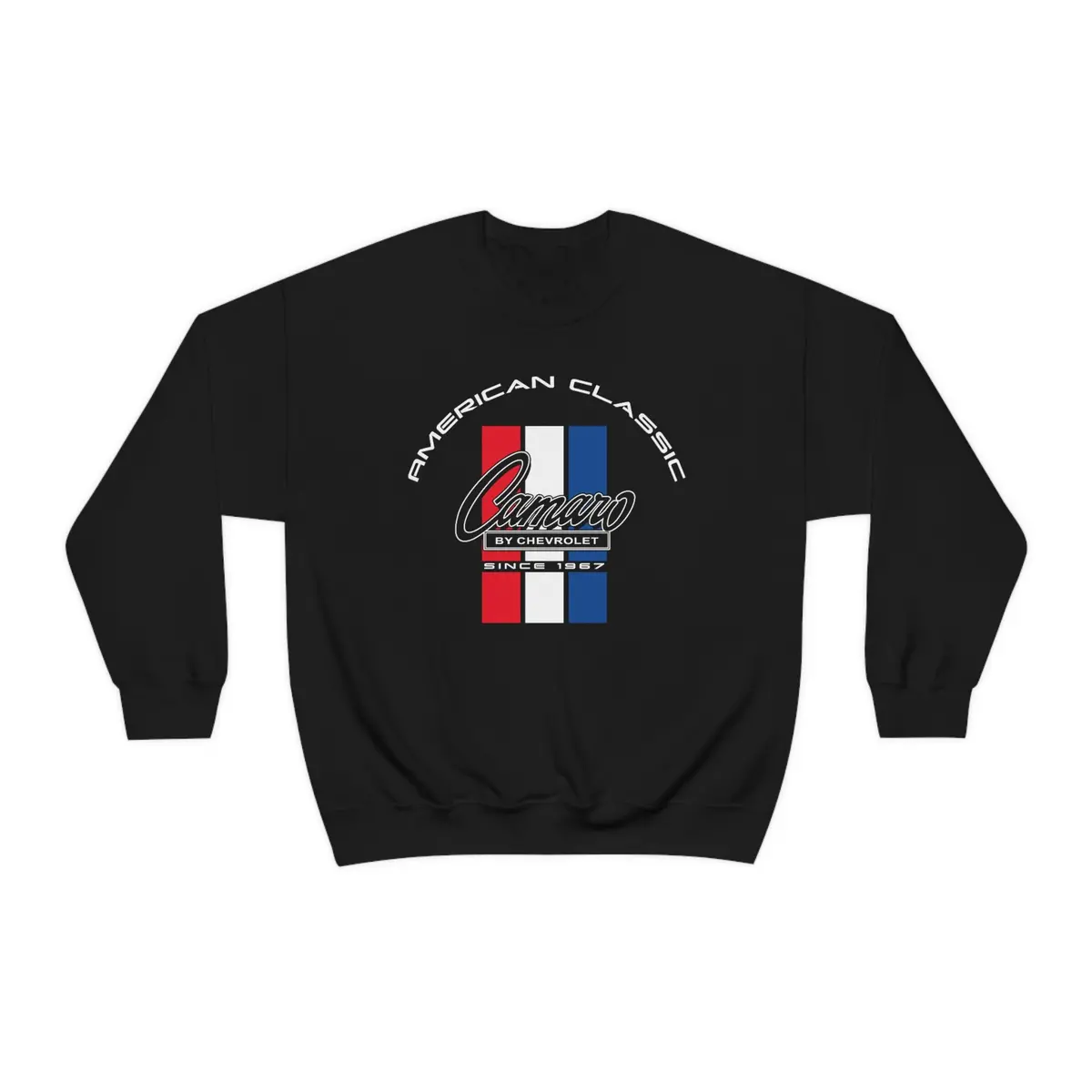 Camaro 1St Gen Tri-Color Stripe Crew Neck Heavy Duty Sweatshirt 1
