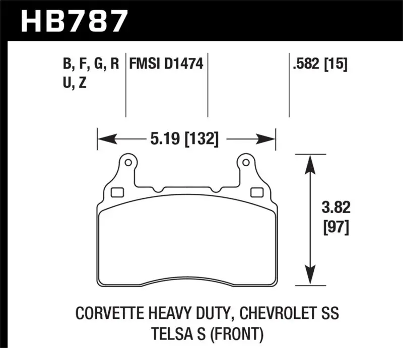 Hawk Performance 2010-2018 Chevrolet Camaro 5Th-6Th Gen Hawk Z51 Dtc-60 Race Front Brake Pads 1