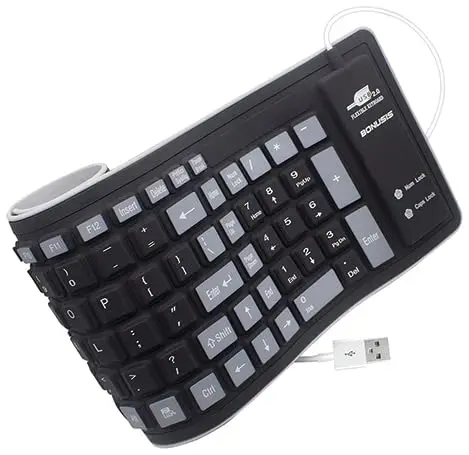 Ultra-Portable Rollable Waterproof Usb Keyboard For Godex Systems - Ergonomic Silicone Spill-Resistant Keyboard For Travel, Industrial, Outdoor, And Warehouse Use - Compact 1/2" H × 16" L × 5" W 1