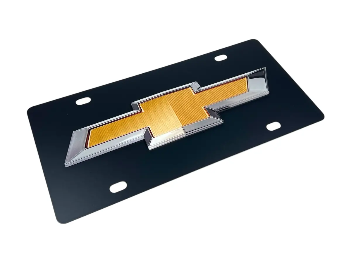 Chevrolet Bowtie Carbon Steel License Plate 1