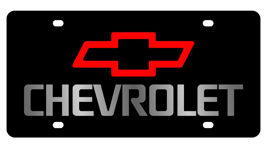 Chevrolet Bowtie Carbon Steel License Plate 1