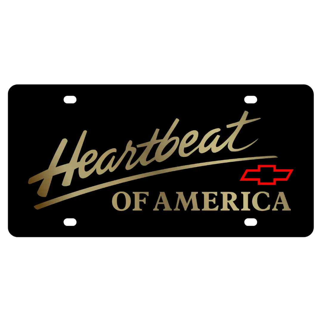 Chevrolet Heartbeat Of America Carbon Steel License Plate 1