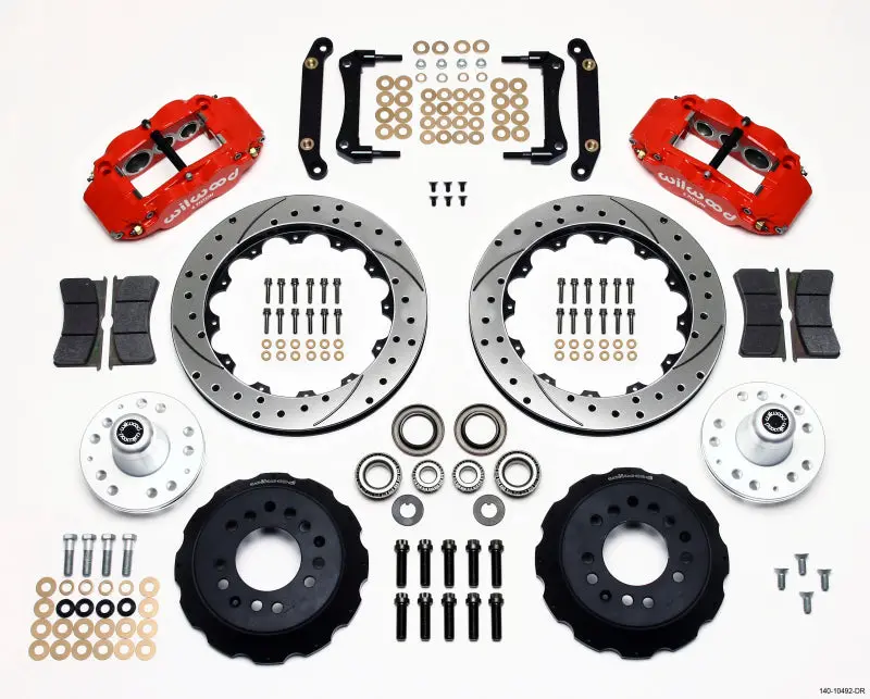 Wilwood 1979-1981 Chevrolet Camaro 2Nd Gen Narrow Superlite 6R Front Hub Kit 12.88In Drill Red 1