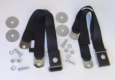 Seat Belt Lap Only Push Button Black 1