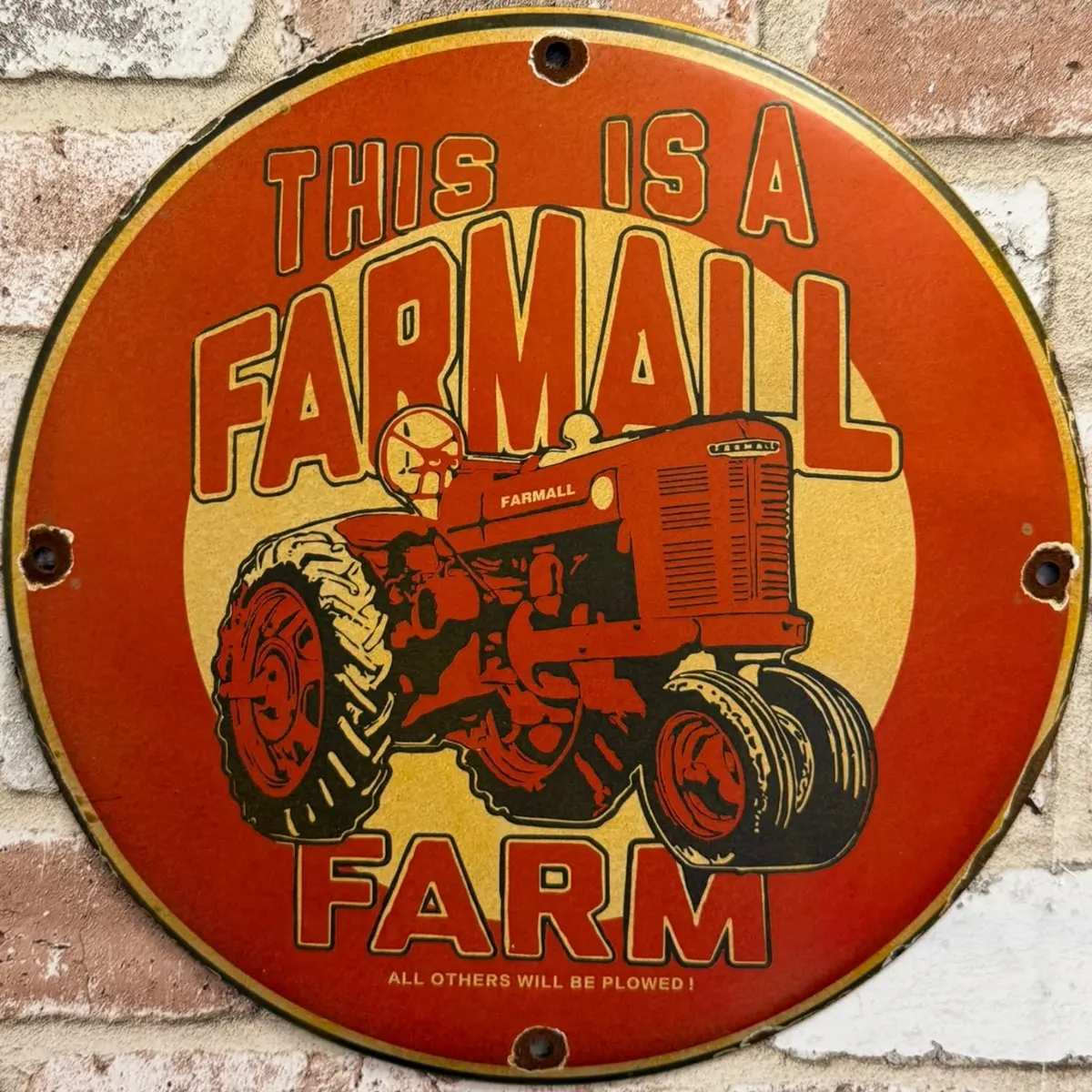 Farmall Tractors Porcelain Enamel Metal Sign 1