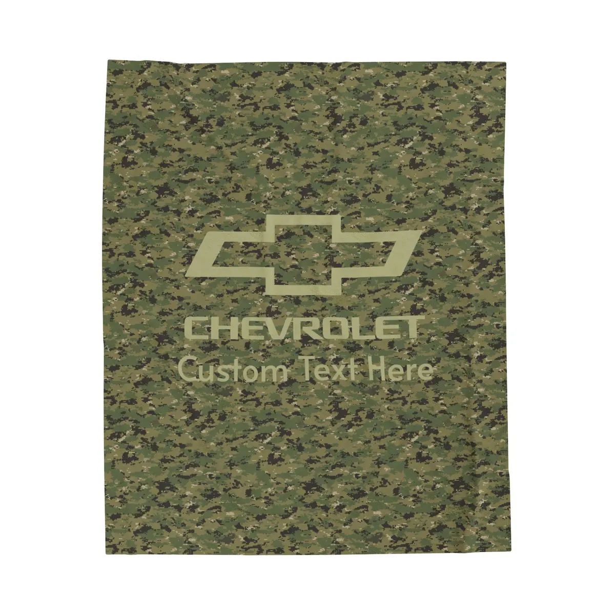 Personalized Chevrolet Bowtie Digital Camo Velveteen Plush Blanket 1