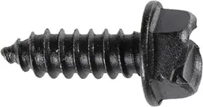 Slotted Hex Washer Head License Plate Screws - #14 × 3/4" Size - Durable Black E-Coat Universal Fit Screws For Car Dealerships 1