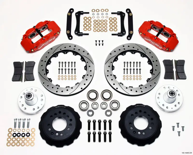 Wilwood 1970-1978 Chevrolet Camaro 2Nd Gen Narrow Superlite 6R Front Hub Kit 12.88In Drill Red (*Line Kit Needed*) 1