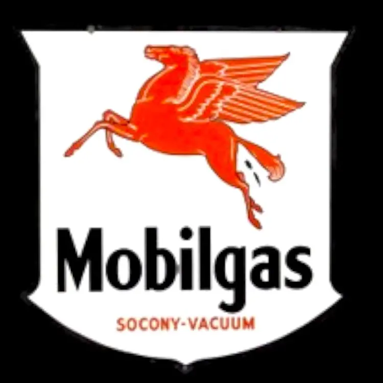 Mobilgas Socony Vacuum Shield Die Cut Porcelain Vintage Metal Sign 1