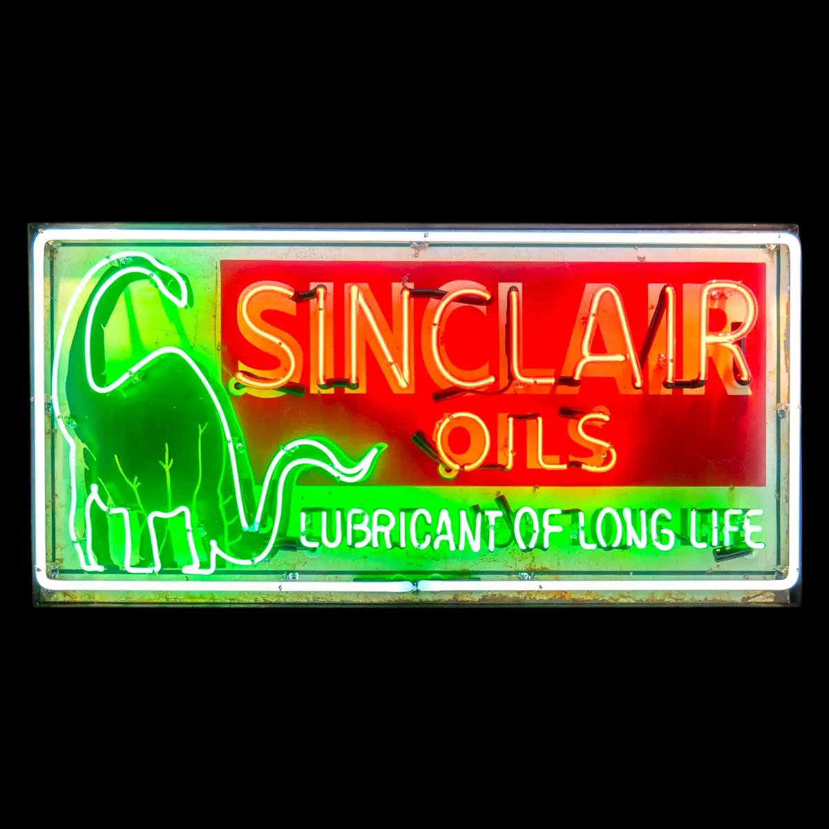 Sinclair Oil Neon Sign - Real Glass, Porcelain, Steel Can - Retro Gas Advertising Reproduction 1