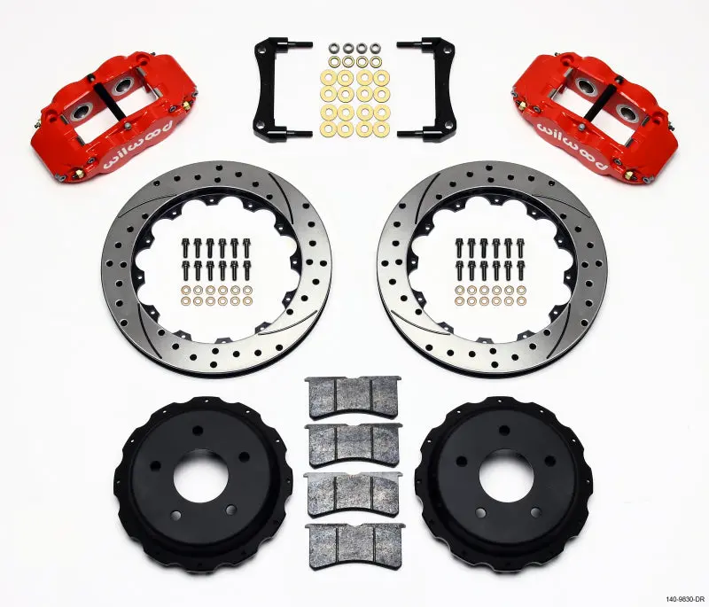 Wilwood 1998-2002 Chevrolet Camaro 4Th Gen Narrow Superlite 4R Rear Kit 12.88In Drilled Red 1