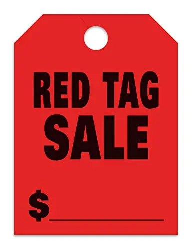 Jumbo "Red Tag Sale" / "Red Tag Special" Car Dealer Mirror Hang Tags - Fluorescent Colors Large Size (8-1/2" × 11-1/2") Tags For Auto Dealership Supplies - Durable 11-Point Stock Material 1