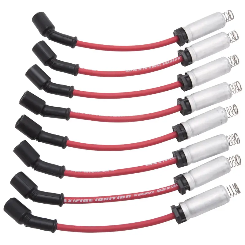 Edelbrock 1998-2015 Chevrolet Camaro 4Th-5Th Gen Spark Plug Wire Set Ls Truck W Metal Sleeves 50 Ohm Resistance Red Wire (Set Of 8) 1