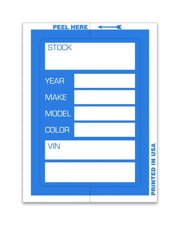 Kleer-Bak Stock Stickers - Clear-Back, Vibrant Colors, Bold Fields, Improved Design - Ideal For Car Dealerships, Boost Visibility And Organization 1
