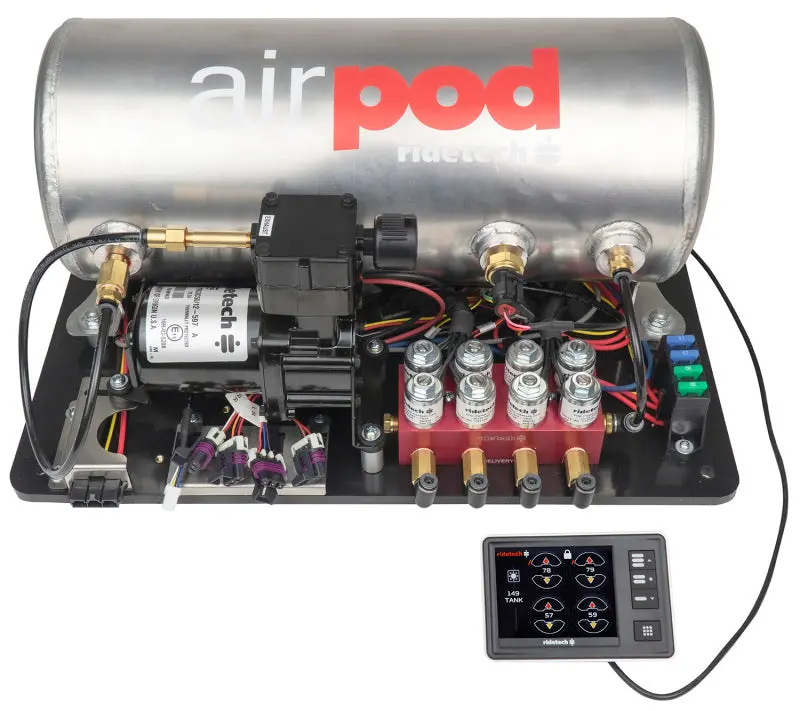 Ridetech 1967-2015 Chevrolet Camaro 1St-5Th Gen 1St- Ridepro E5 Air Ride Suspension Control System 3 Gal Single Compressor Airpod 1 4In Valves 1