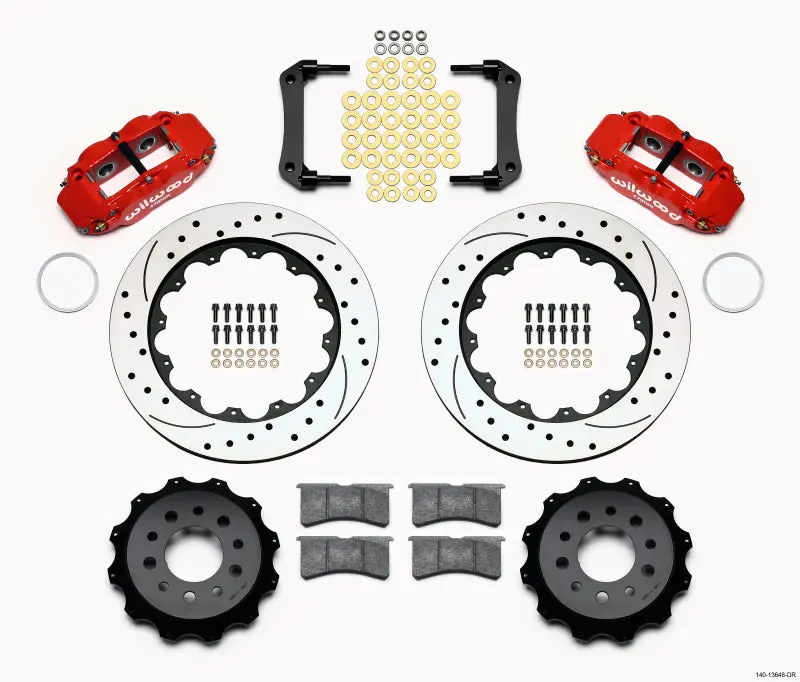Wilwood 2010-2017 Chevrolet Camaro 5Th-6Th Gen 5Th- Narrow Superlite 4R Rear Kit 14.00In Drilled Red Morrison Multilink Irs ( Based) 1